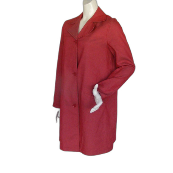 OLD NAVY Maternity Coat, M, Trench, Dusty red, Pockets, Buttons - Picture 3 of 11